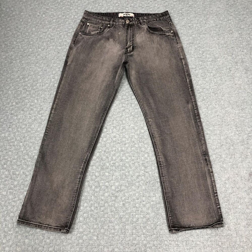 PJ Mark Jeans Mens 36x34 Gray Straight Fit Denim Medium Wash Casual Everyday